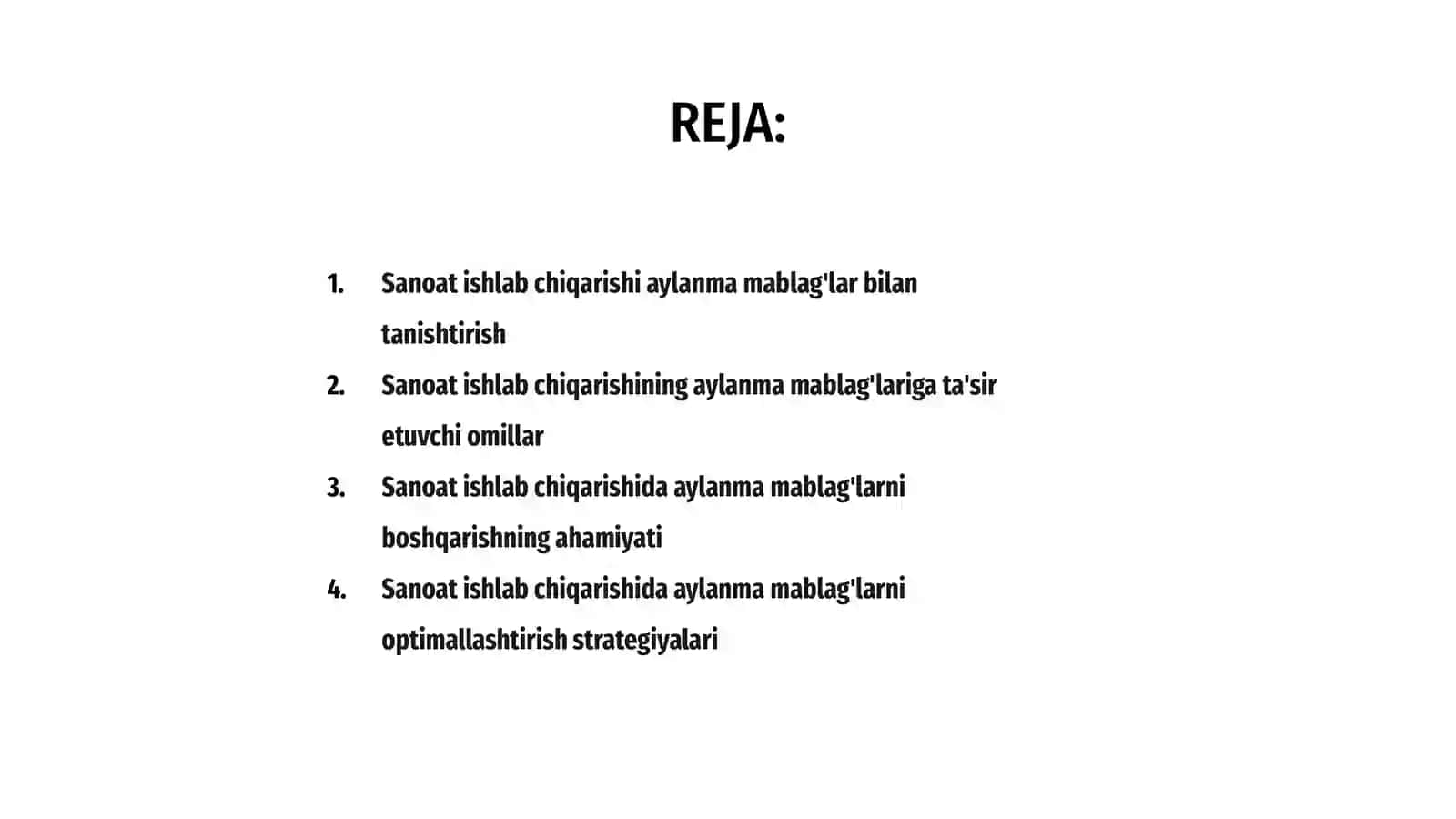Sanoat ishlab chiqarishning aylanma mablag'lari 2