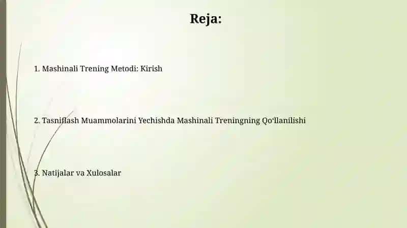 Mashinali oʻqitish usuli asosida klassifikatsiya masalalarini yechish 2
