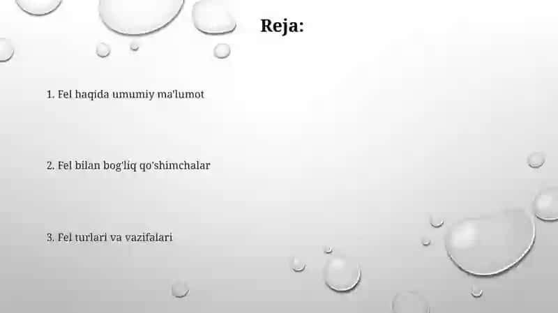 FEL HAQIDA MA'LUMOT 2