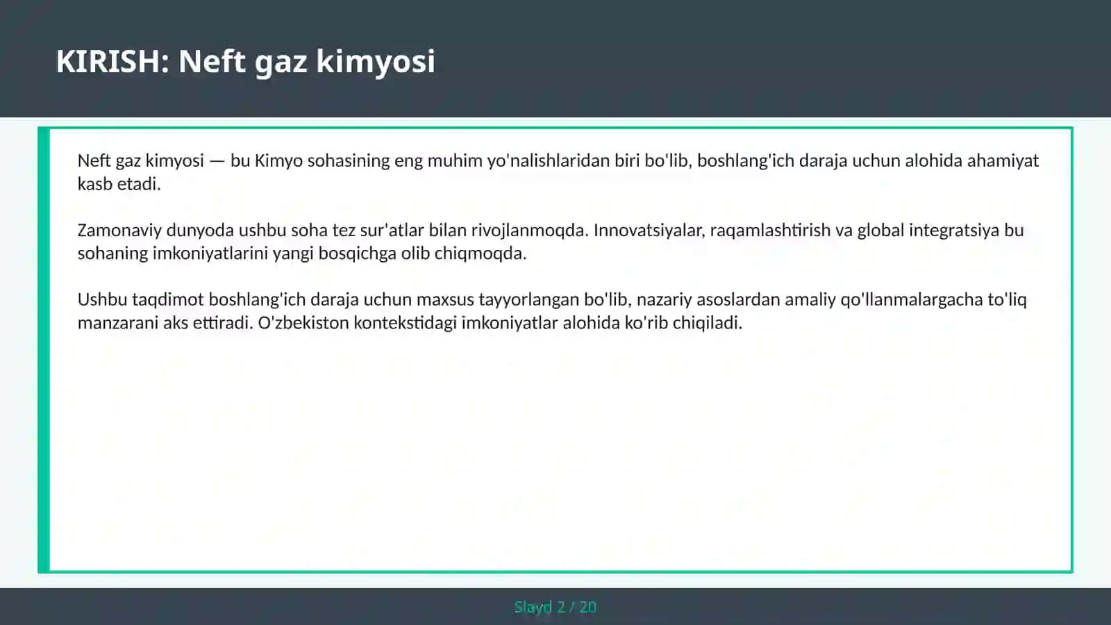NEFT GAZ KIMYOSI 2