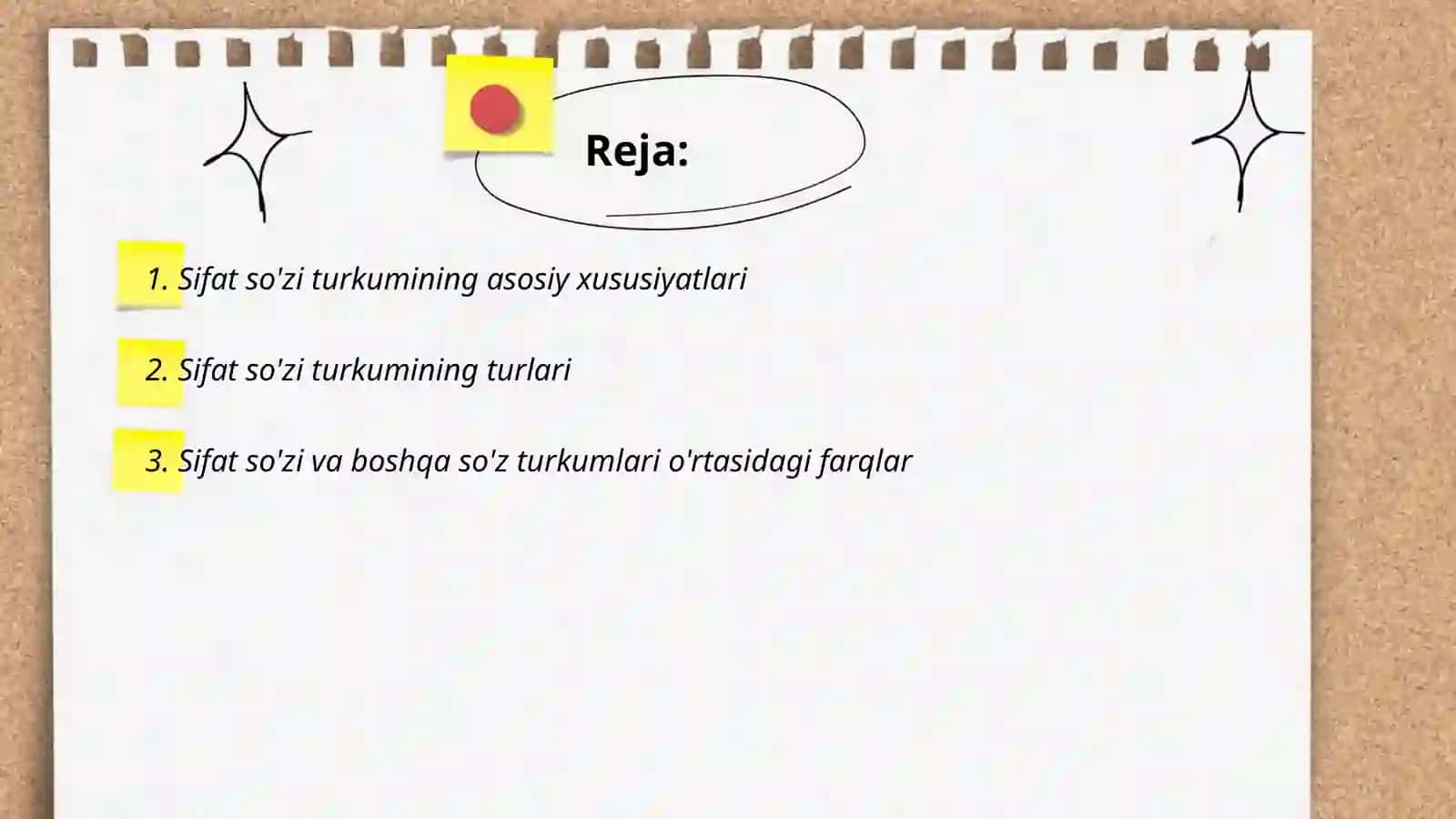 Sifat so'z turkumini o'rganishda interfaol usullardan foydalanish 2