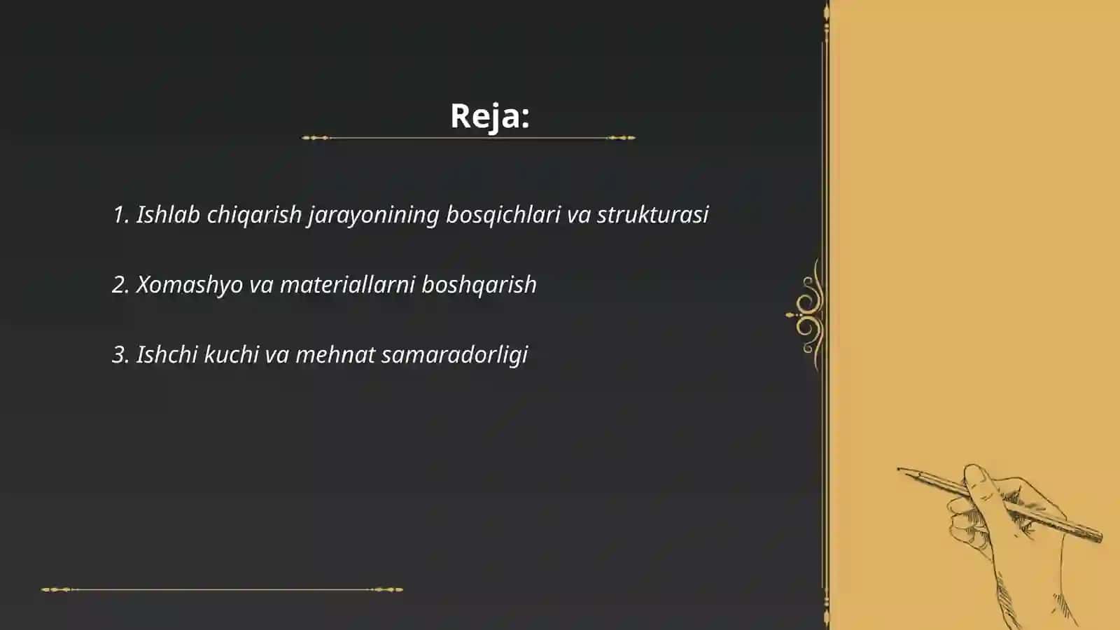 Ishlab chiqarish jarayonlari va uning natijalari 2
