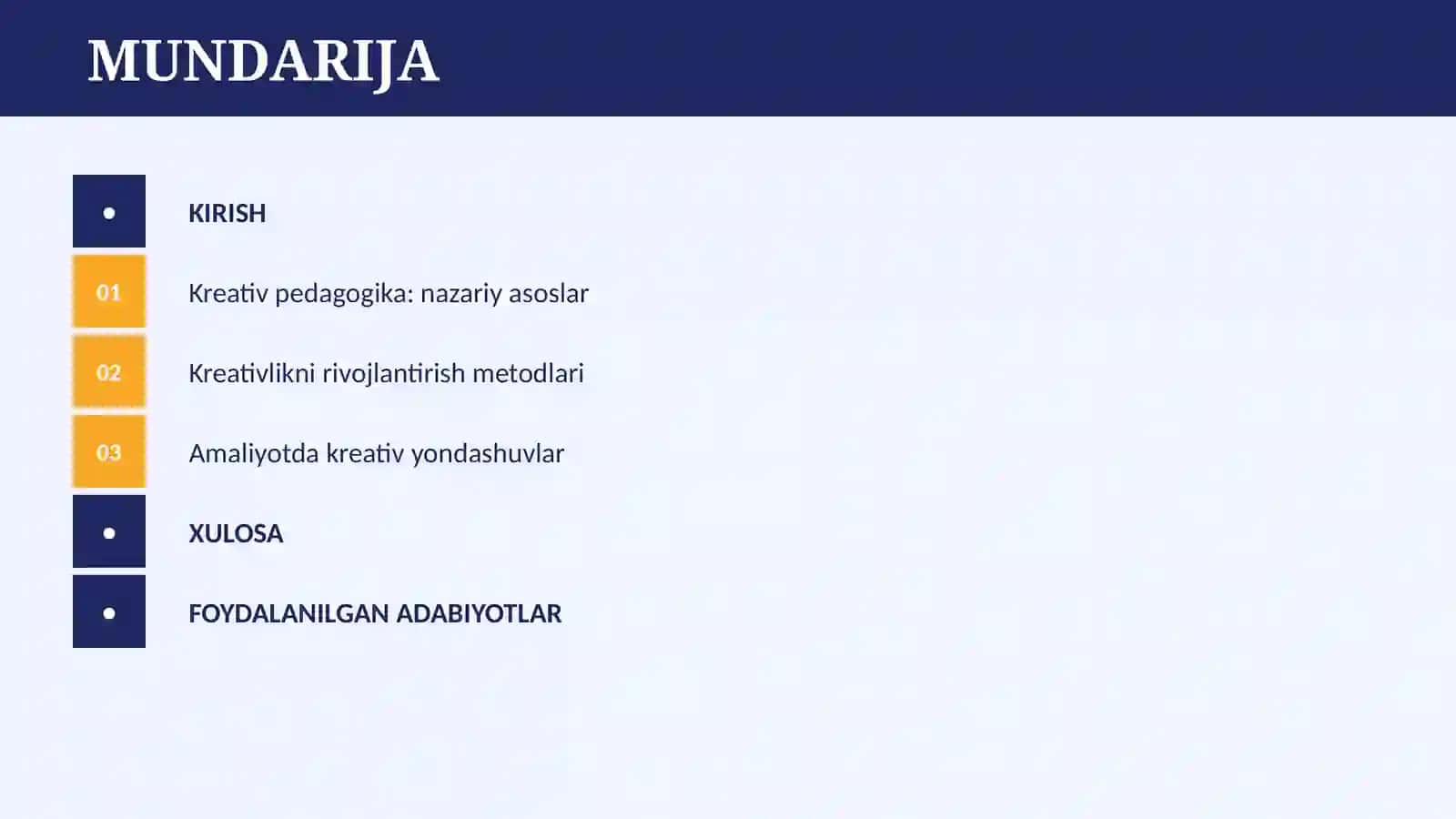 KREATIV PEDAGOGIKANING MAZMUNI 2