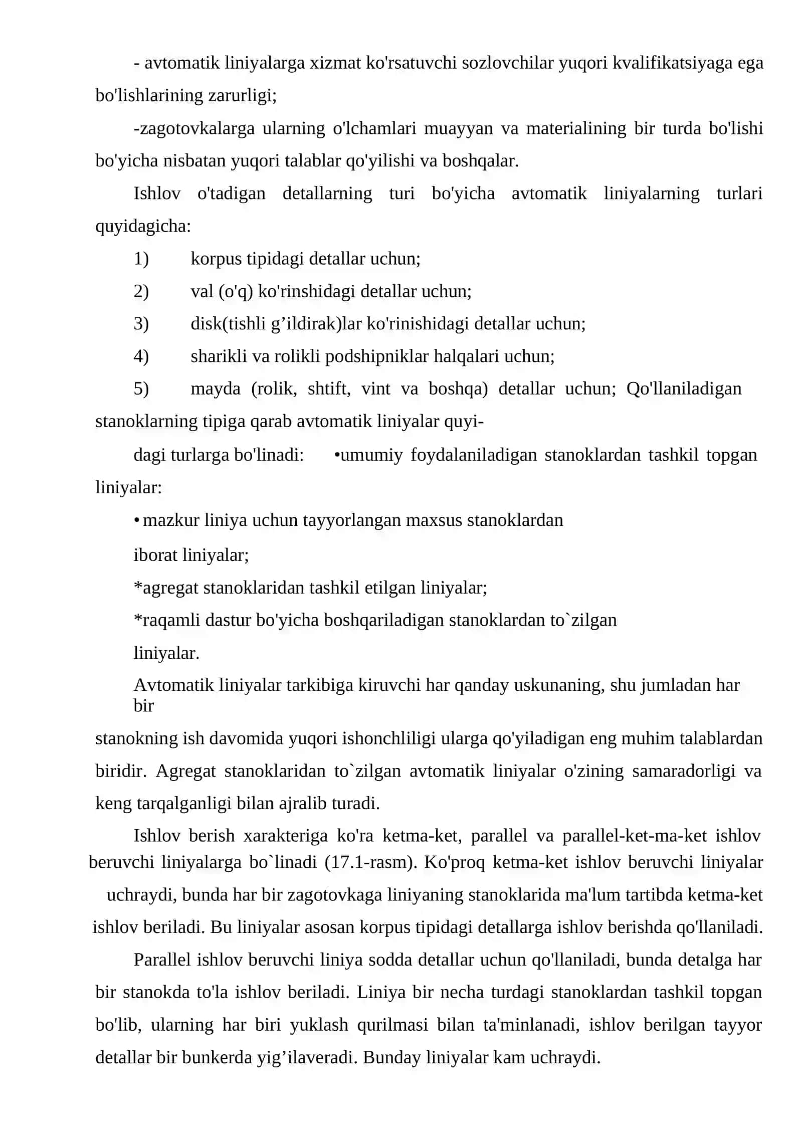 Mashinasozlik korxonalarida qo'llaniladigan avtomatik liniyalar 2