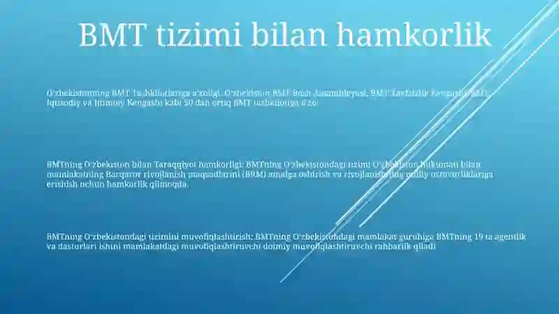 O'Zbekistonning Xalqaro Tashkilotlar Bilan Hamkorlik Aloqalari 2