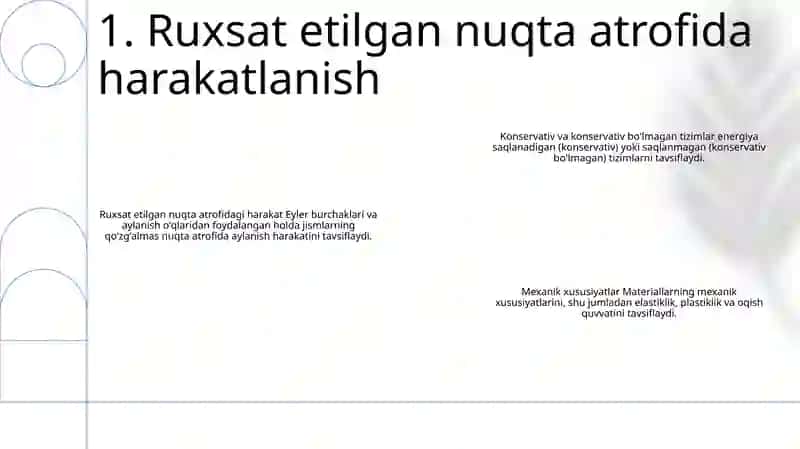 Ruxsat etilgan nuqta atrofidagi Harakat 2