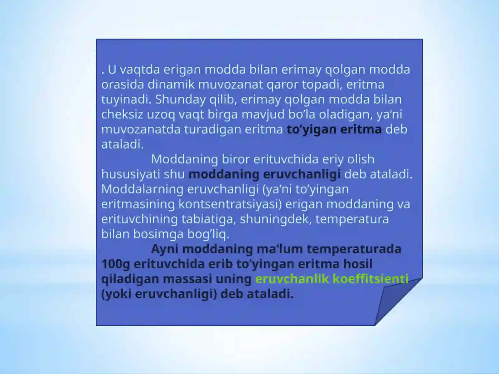 Qattiq modda erituvchi tushirilgan daggoinionlari 2
