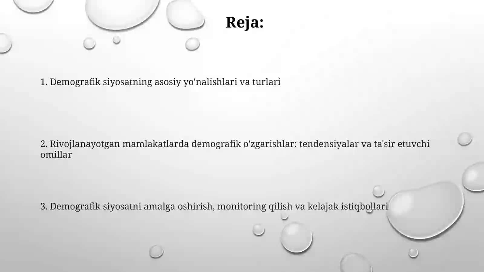 Rivojlanayotgan mamlakatlar demografik siyosati 2