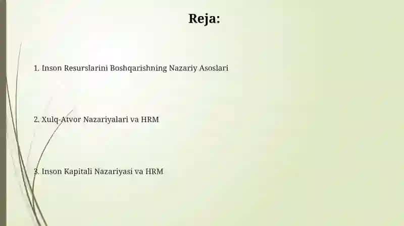 Inson resurslar boshqaruvining nazariy asoslari 2