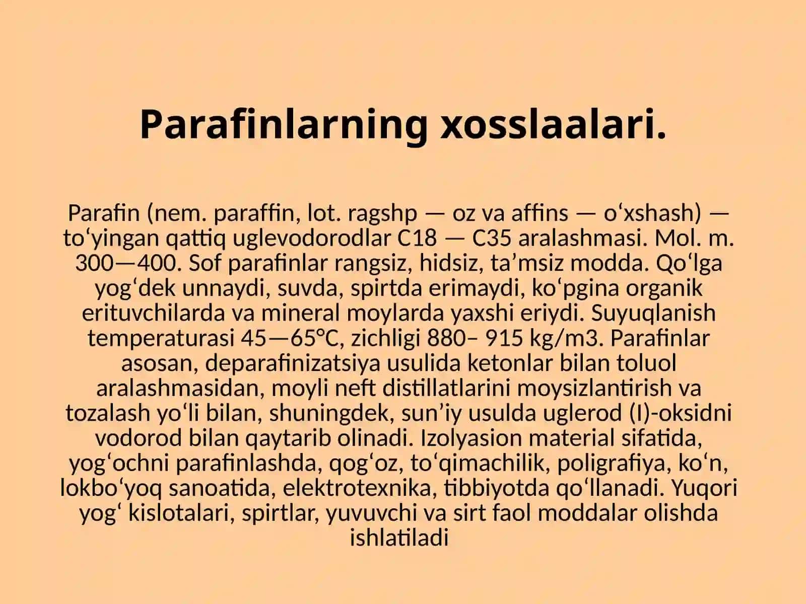 Qattiq parafinlarni oksidlash texnologiyasidagi tindirgichni hisoblash 2