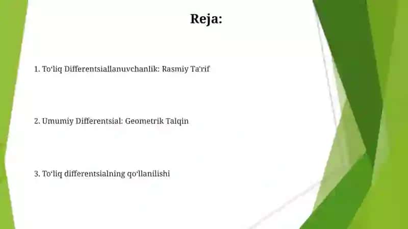 To'liq Differentsiallik Sharti 2