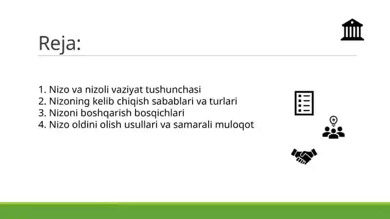 Nizoli vaziyatni boshqarish  taqdimot 2