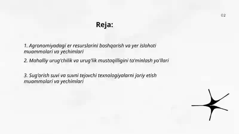 Agronomiyadagi istiqlolli vazifalar va bu sohadagi muammolarni hal etish yoʻllari 2