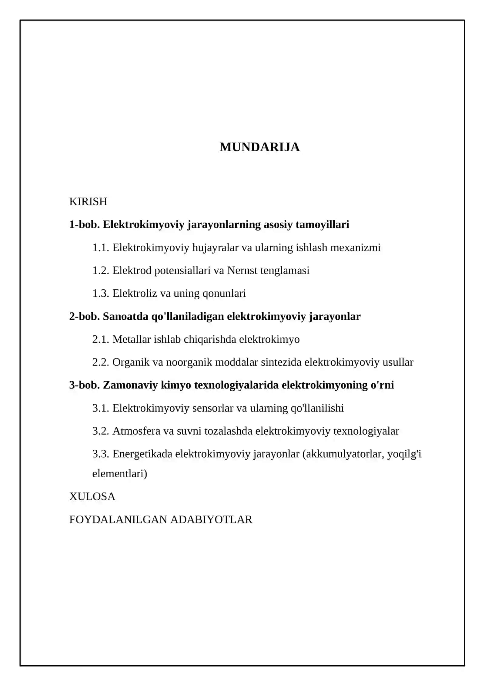 Kimyo texnologiyalarida qoʻllaniladigan elektrokimyoviy jarayonlar 2