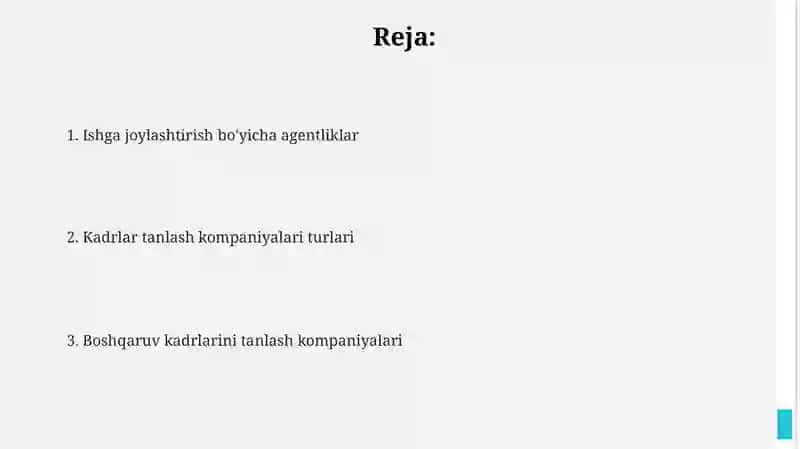 Boshqaruv bo'yicha ishga joylashtirish kompaniyalari 2