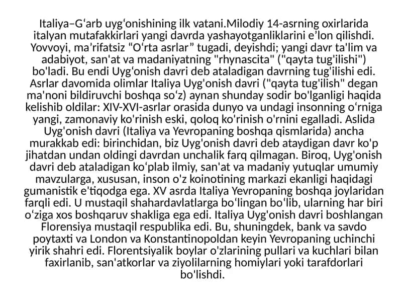 Ilk Italiya Uyg‘onishi 2