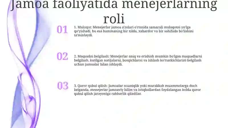 Mehnat Jamoalarida Menejerlar Faoliyatini Tashkil Etish 2