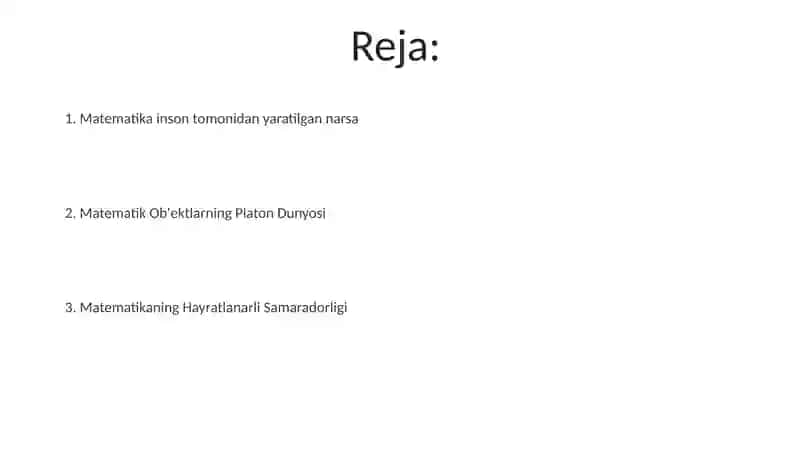 Matimatikada haqiqat masalasi 2
