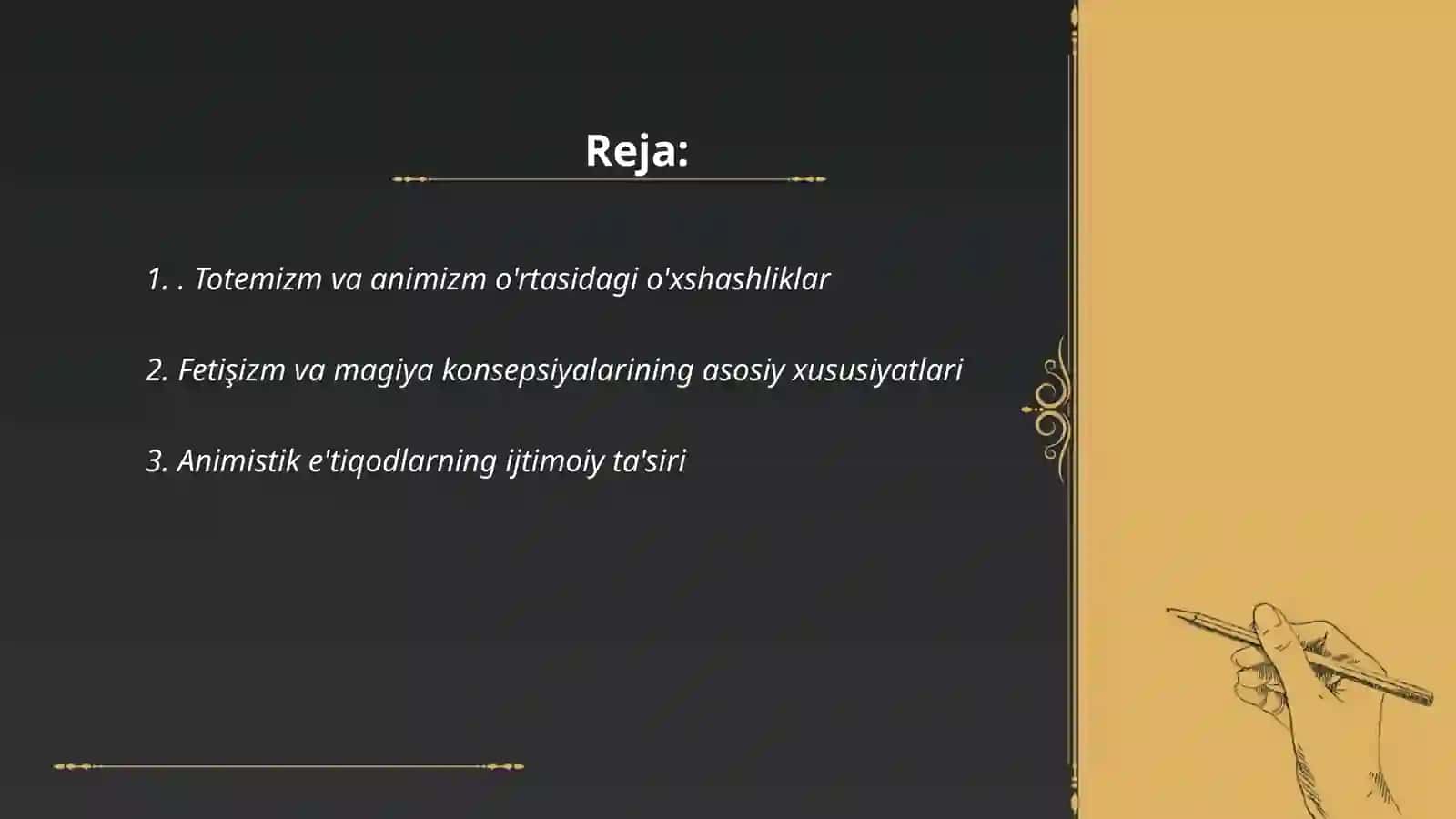 Totemizm animizm fetishizm sehr va magiyalarning qiyosiy tahlili 2