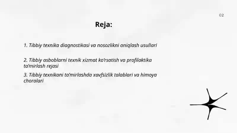 Tibbiy tеxnikani ta’mirlash, tibbiy tеxnikaningyaroqlilik darajalarini bеlgilash 2
