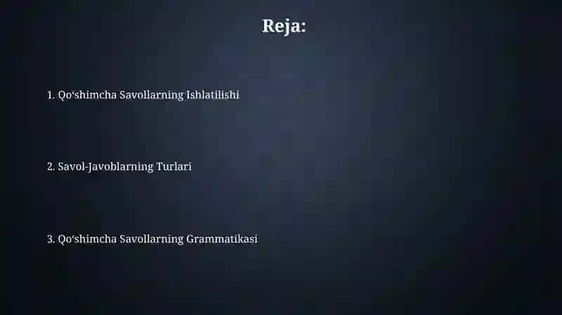 Olmosh va Tag Savol 2