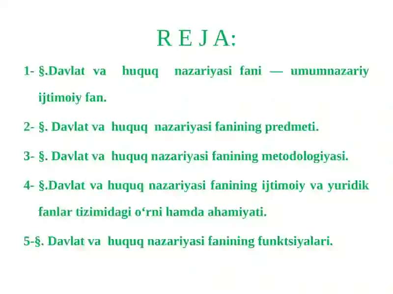 Davlat va Huquqnazariyasi 2