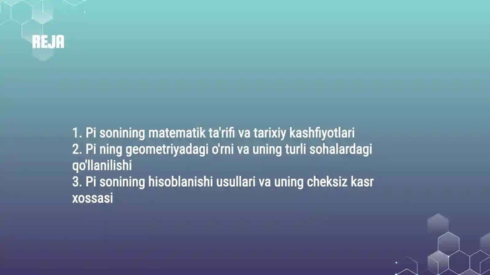 Pi Soni Xossalari 2