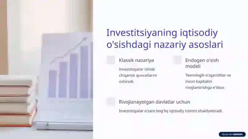 Investitsiyaning iqtisodiy o'sishdagi nazariy asoslari 2