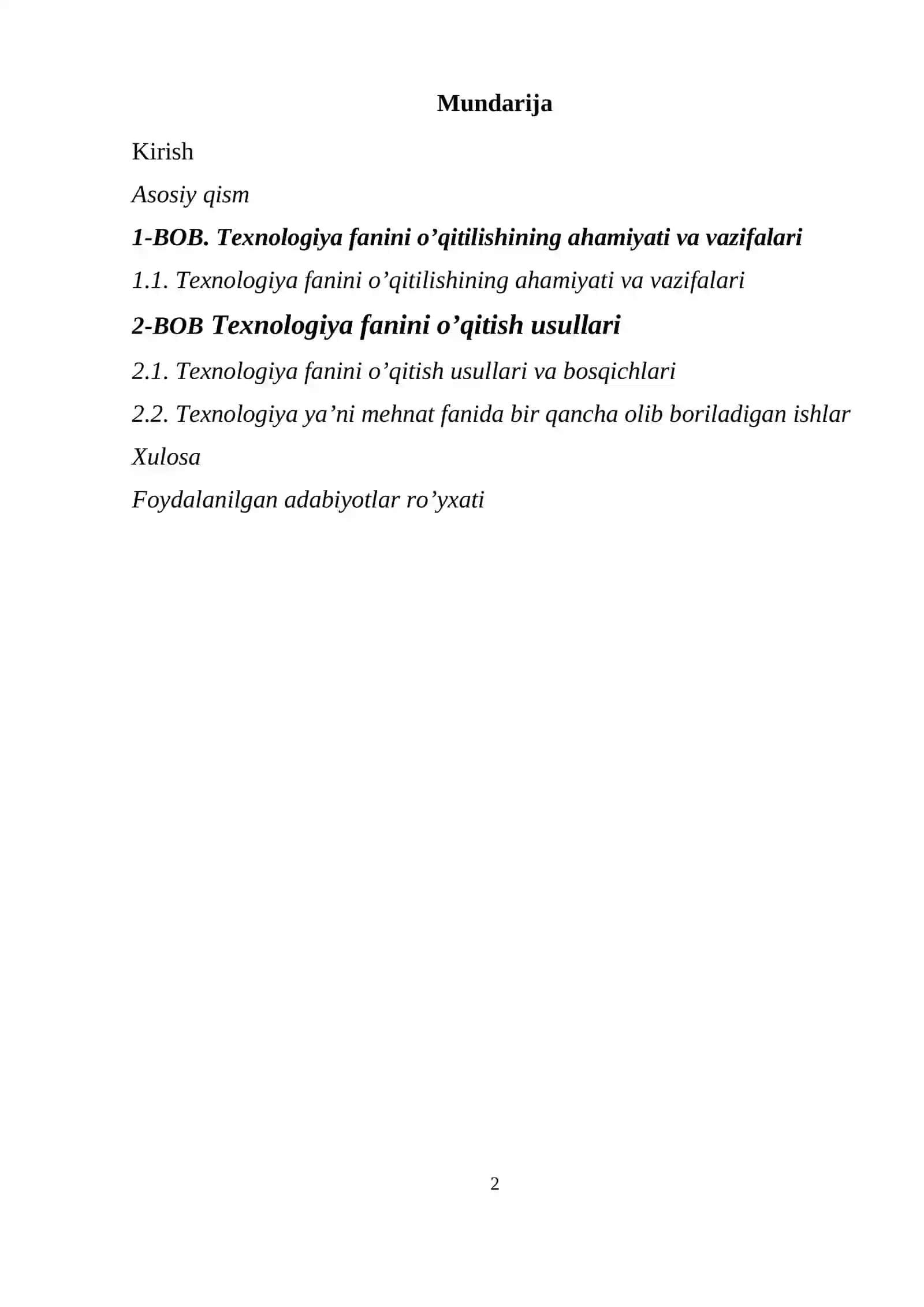 Texnologiya fani o’qituvchisiga qo’yiladigan talablar 2