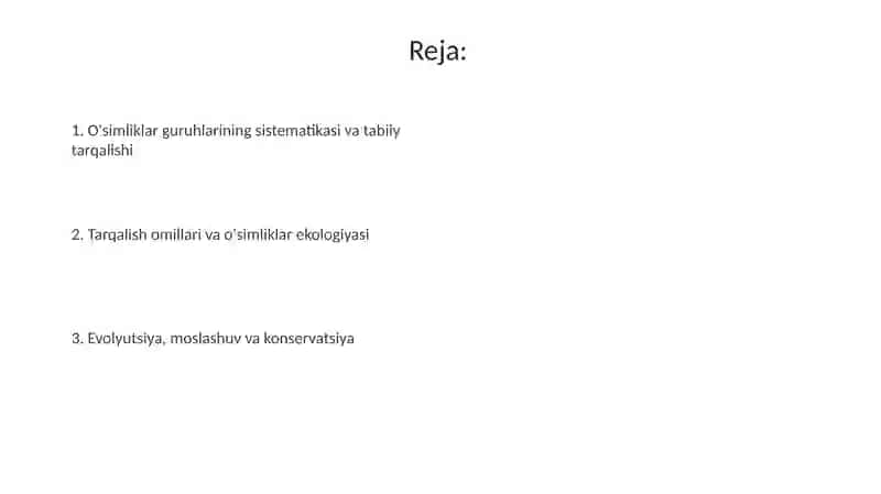 O'simlik turkumlari va ularning tabiiy joylashishlari 2