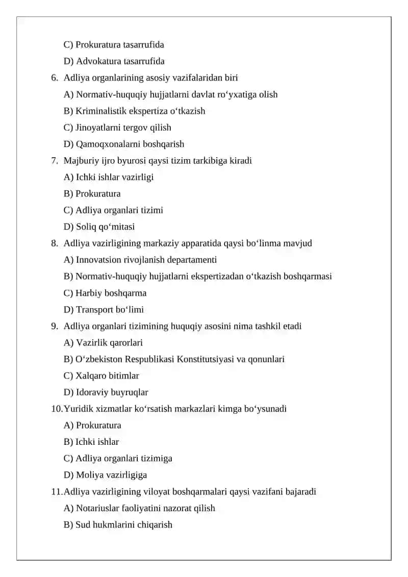 Adliya organlarining tizimi 2