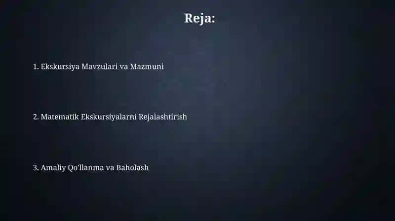 Matematikadan ekskursiyalarni tashkil etish 2