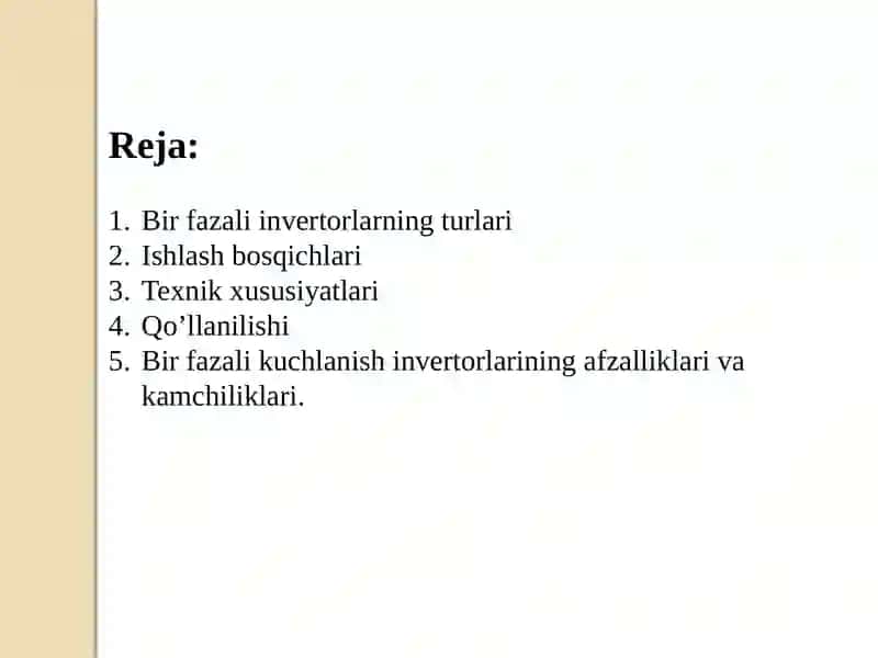 Birfazalik uchlanish invertorlari 2