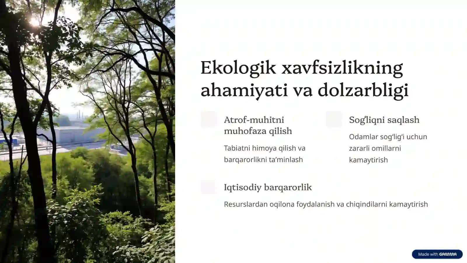 Ekologik xavfsizlikni taʼminlash 2