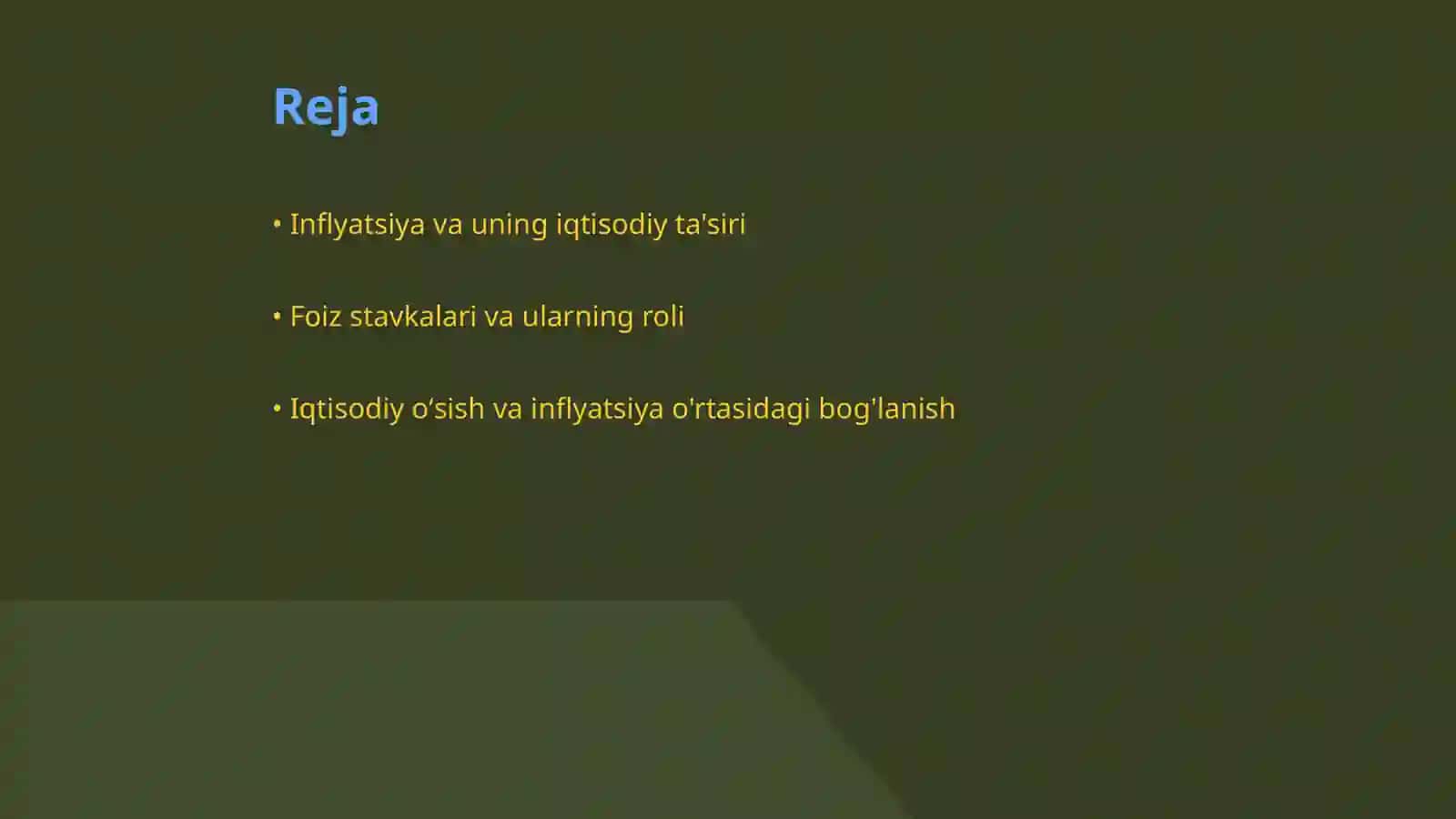 Inflyatsiya, foiz stavkalari, iqtisodiy oʻsish va moliyaviy bozorlar dinamikasi 2