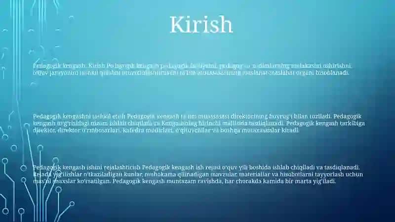 Pedagogik Kengashni Tashkil Etish Va Loyihalash 2