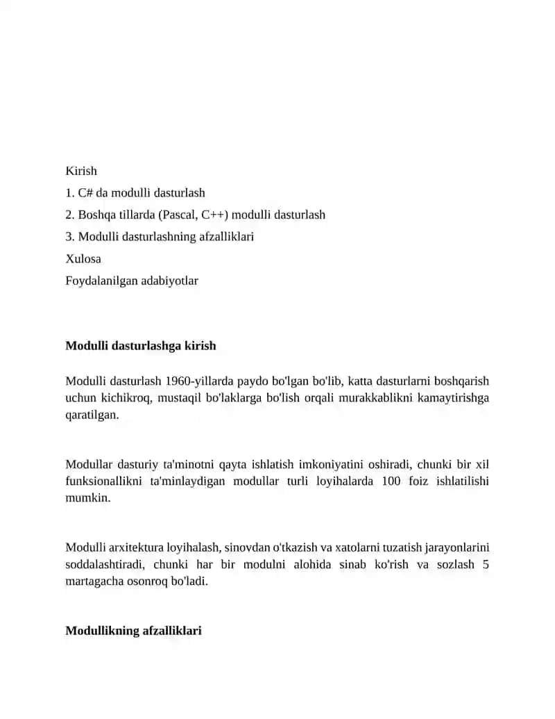 Modulli dasturlash 2