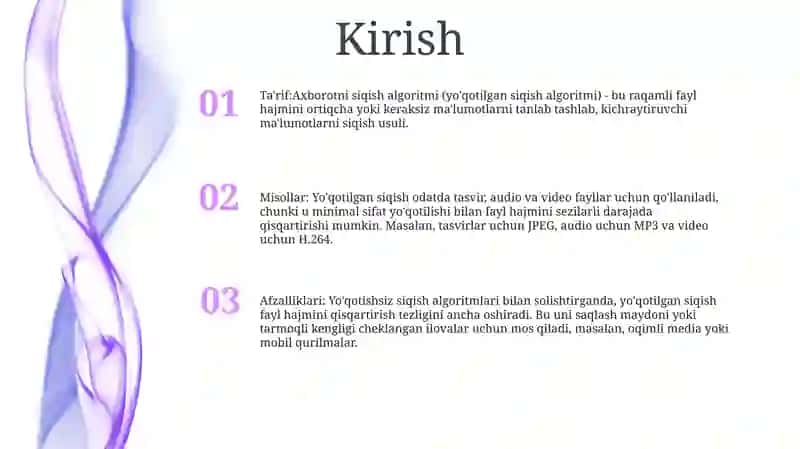 Axborotni Siqish Algoritmi 2