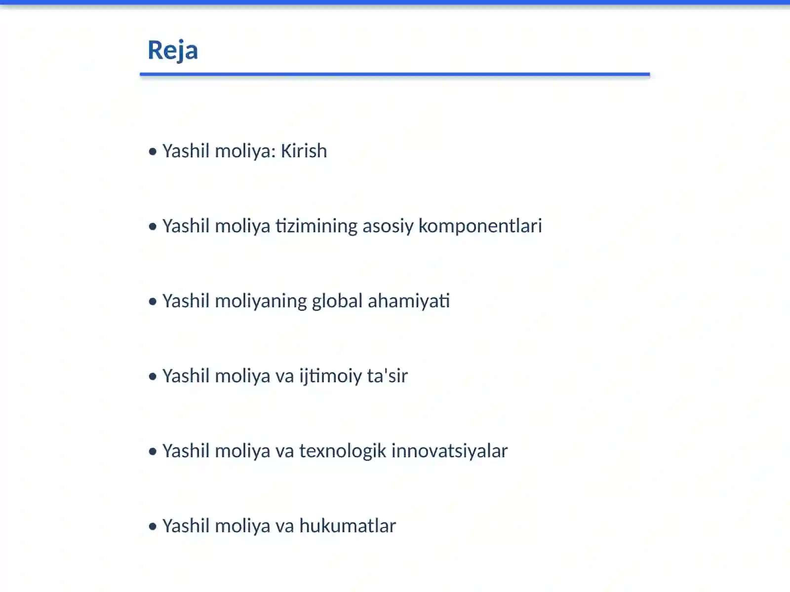 Yashil moliya tizimining tuzilishi va joriy etilishi 2