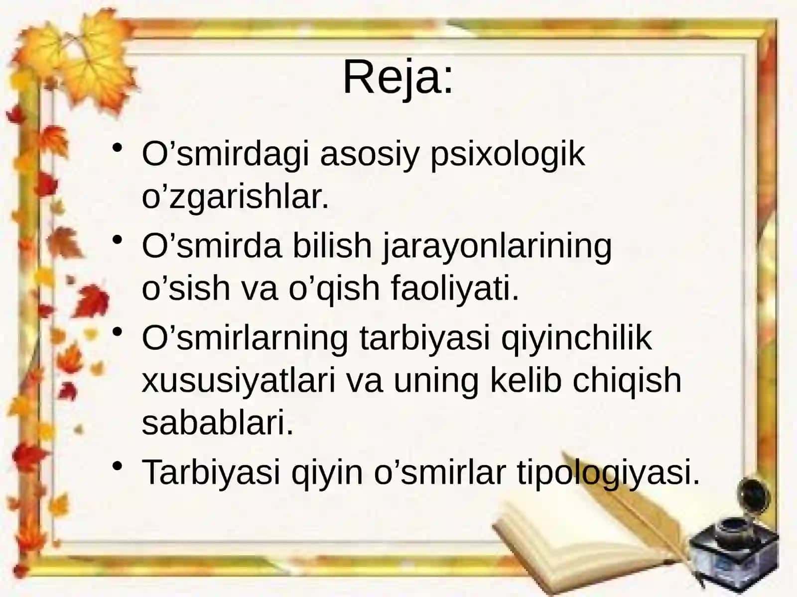 O`smirlik davri inqirozi va uning psixofiziologik vazifalari 2