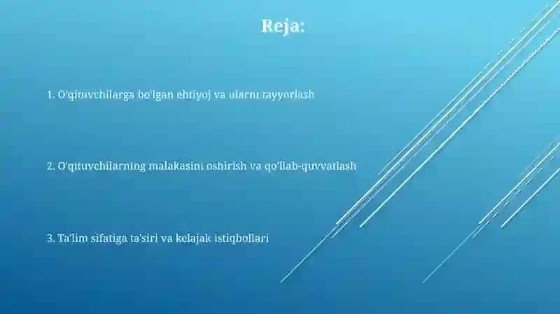 Pedagog kadrlarga boʻlgan ehtiyoj va ularni tayyorlash masalalari 2
