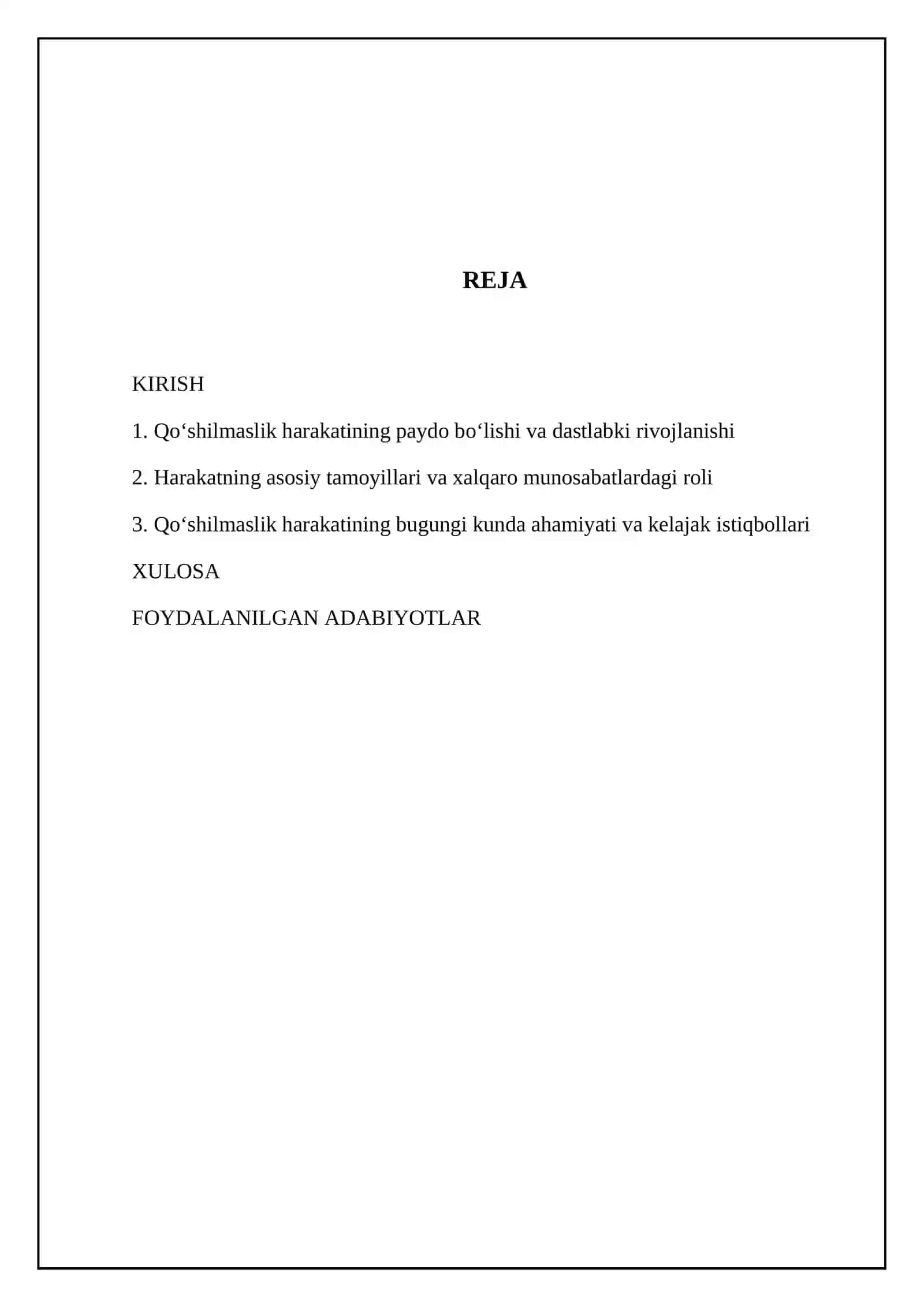 Qoʻshilmaslik harakati va uning tarixi 2