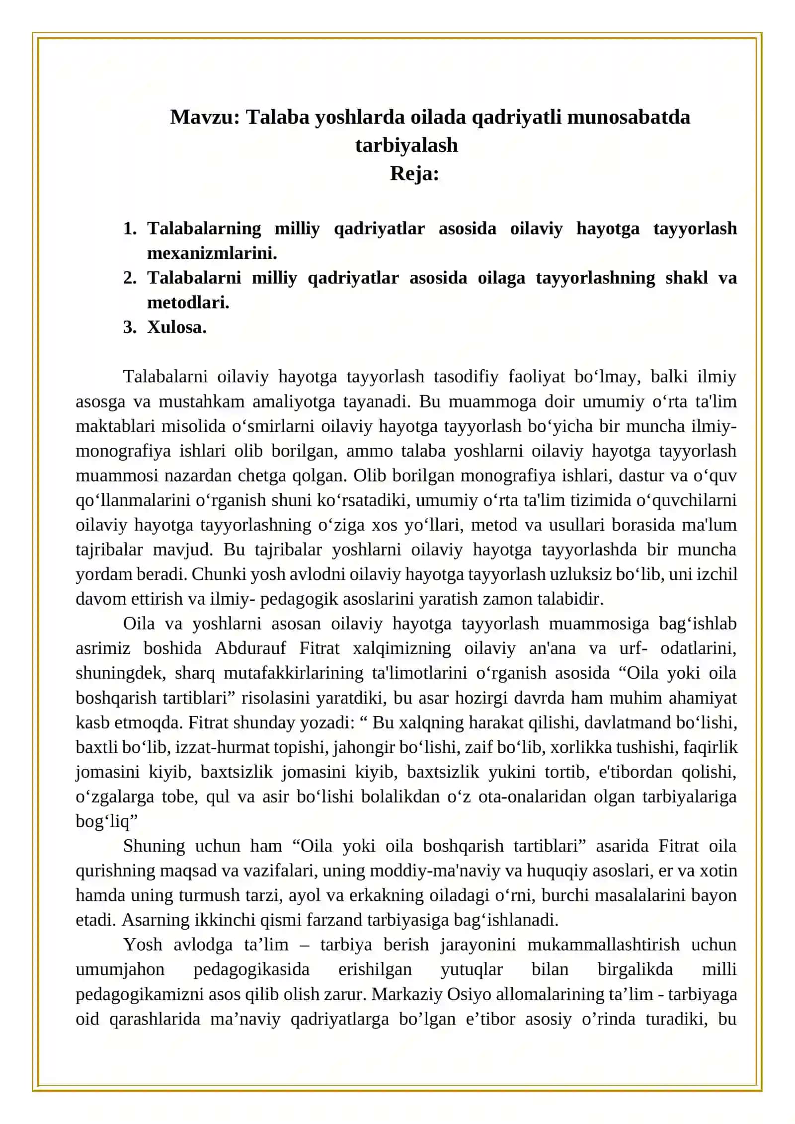Talaba yoshlarda oilada qadriyatli munosabatda tarbiyalash 2