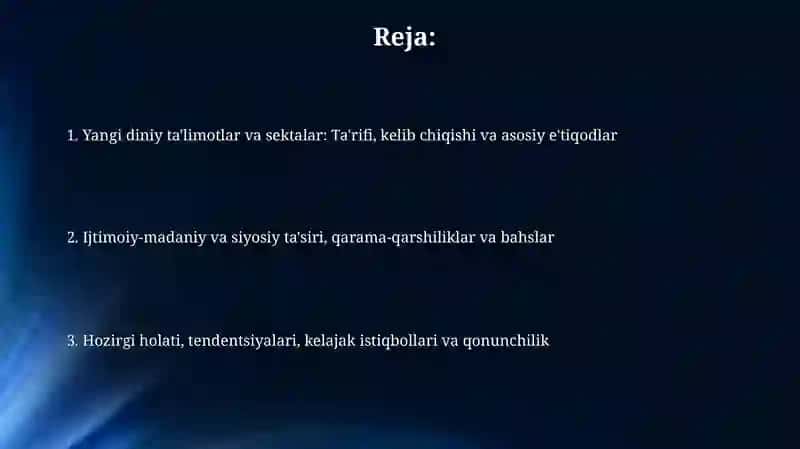 Yangi diniy ta'limotlar va sektalar 2