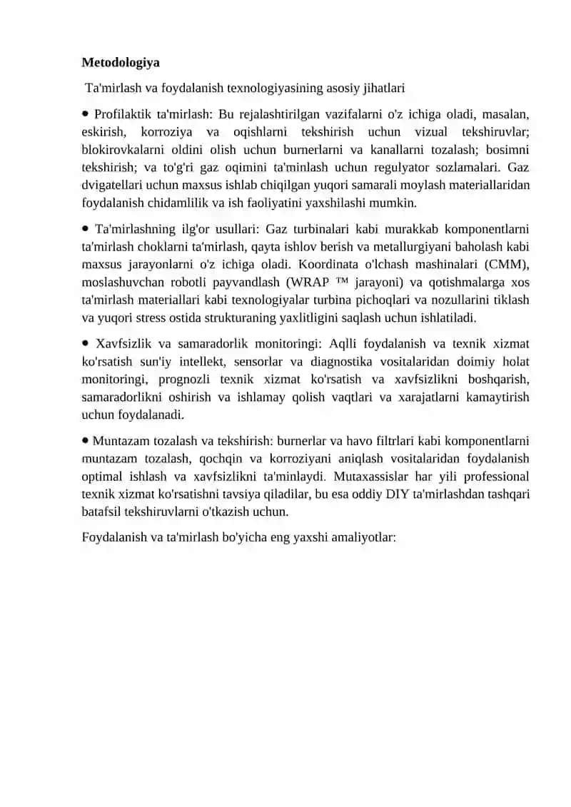 Gaz uskunalarini ta'mirlash va ishlatish texnologiyasi 2
