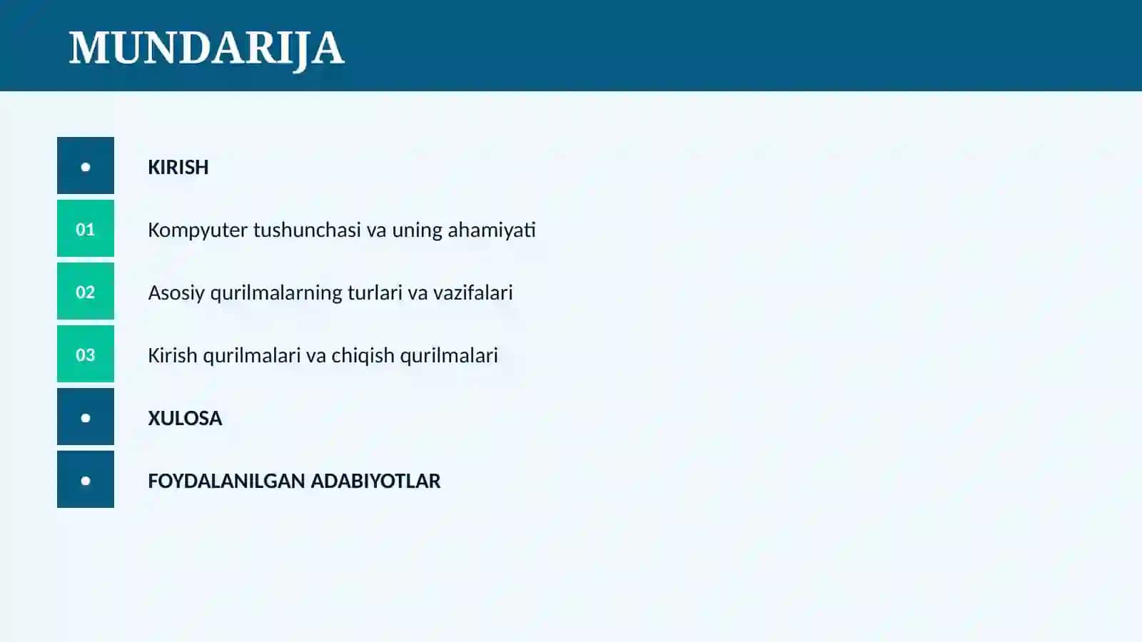 KOMPYUTER. KOMPYUTERNING ASOSIY QURILMALARI VA ULARNING VAZIFALARI 2