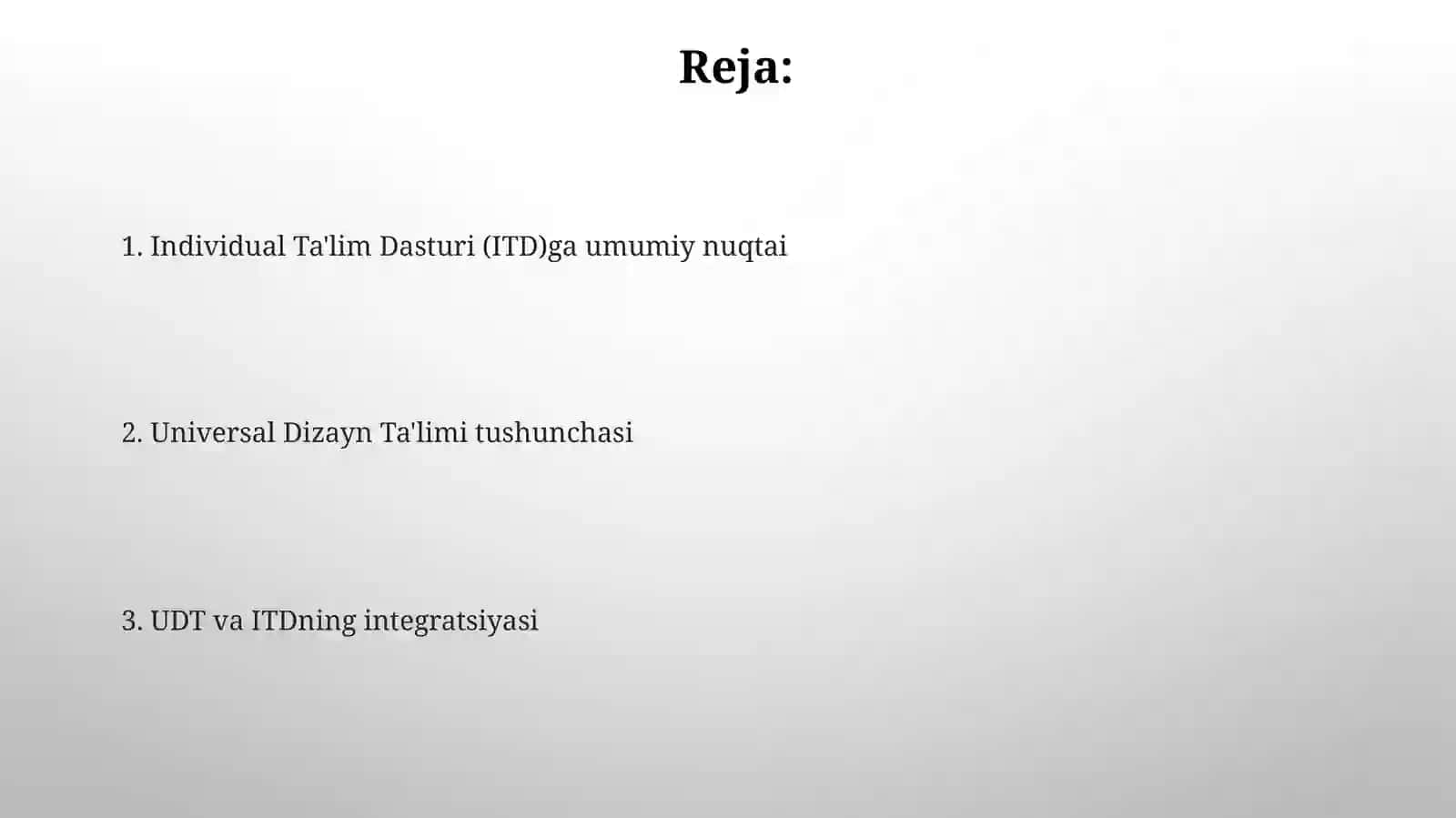 Individual Ta'lim Dasturi (ITD) 2