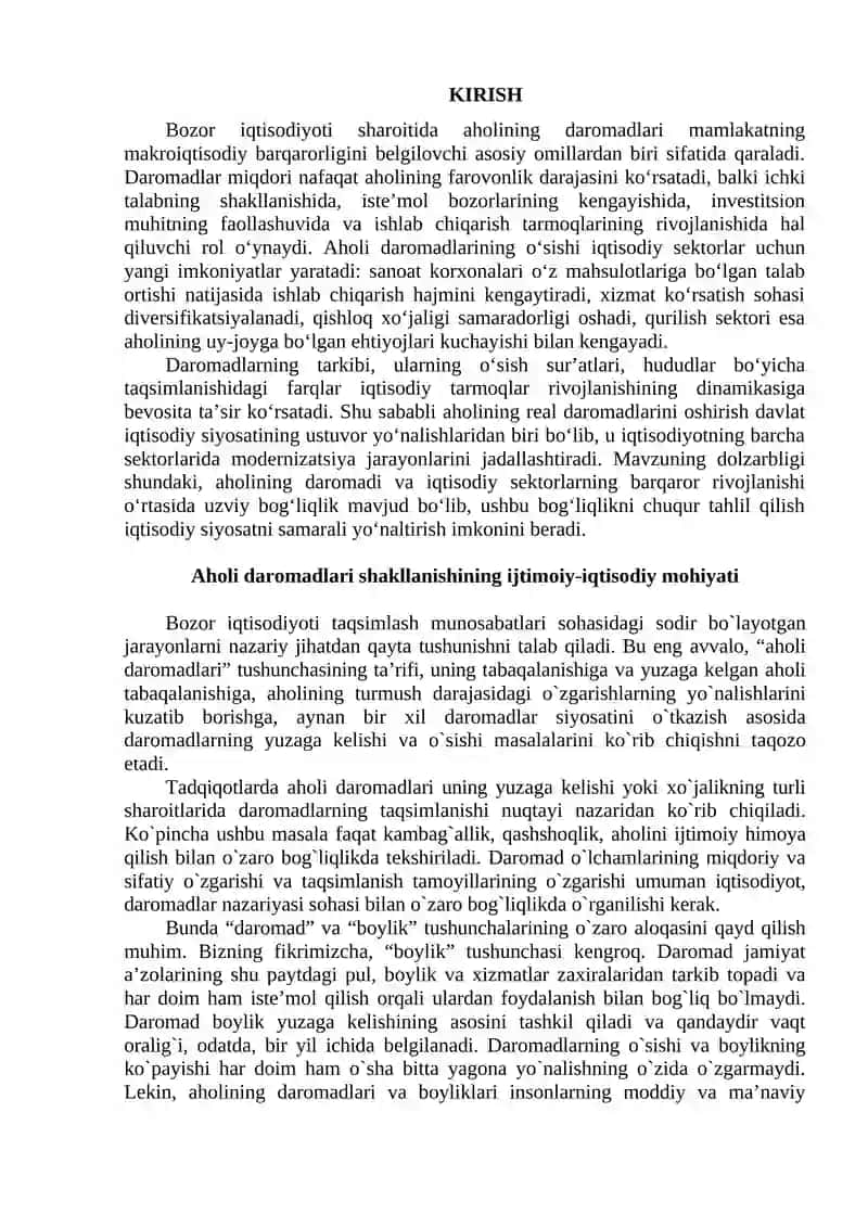 Aholi daromadlarining iqtisodiy sektorlar rivojlanishiga ta'siri 2