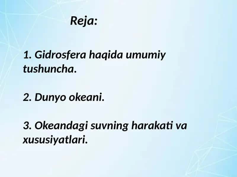 Gidrosfera va uning tarkibiy qismlari 2