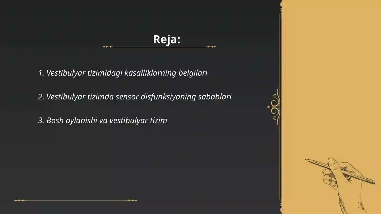 Vistibulyar tizimidagi sensor disfunksiyasi tafsiflang. Proprioret spsiya tizimidagi sensor disfunksiyasini tafsiflang. Eshituv tizimidagi sensor disfunksiyasini tafsiflang 2
